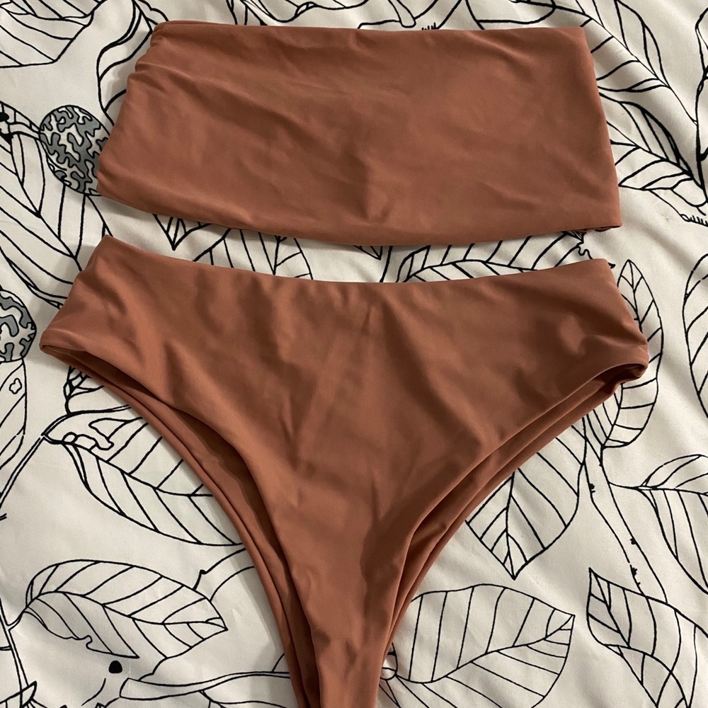 Bandeau High Waisted Bikini Swimsuit
